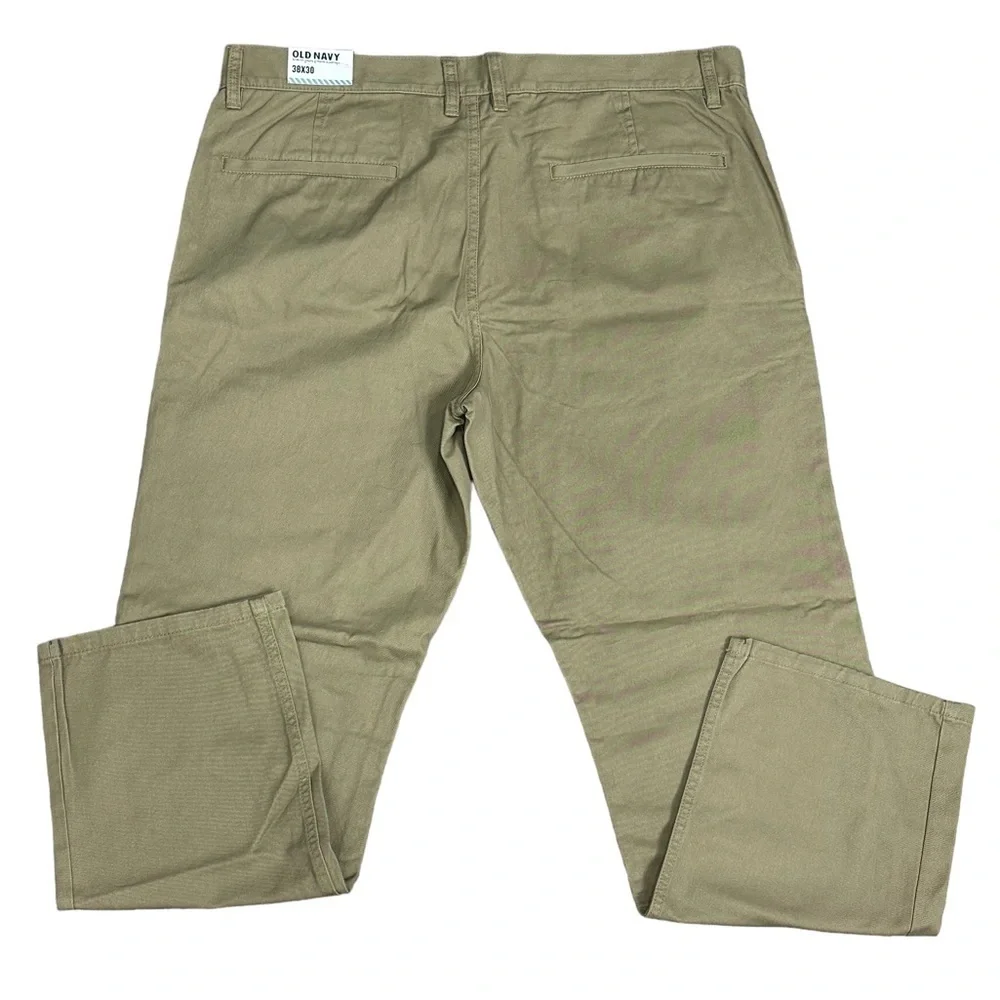 Men's Old Navy 38 x 30 Pants Chino Khakis Khaki Tan Slim Fit Classic Cotton NWT